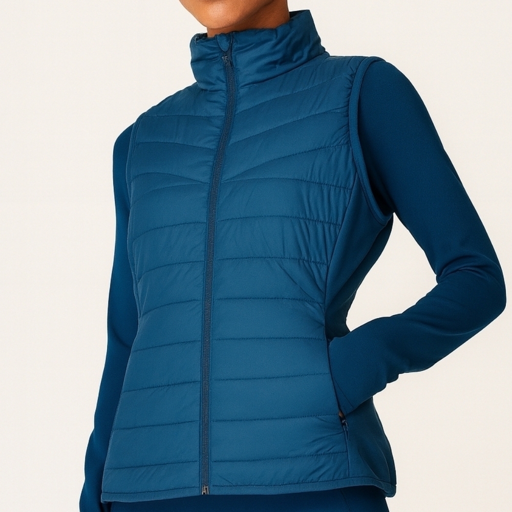 Sweaty Betty Activewear Accelerate Primaloft Puffer Running Gilet Vest Blue US 6